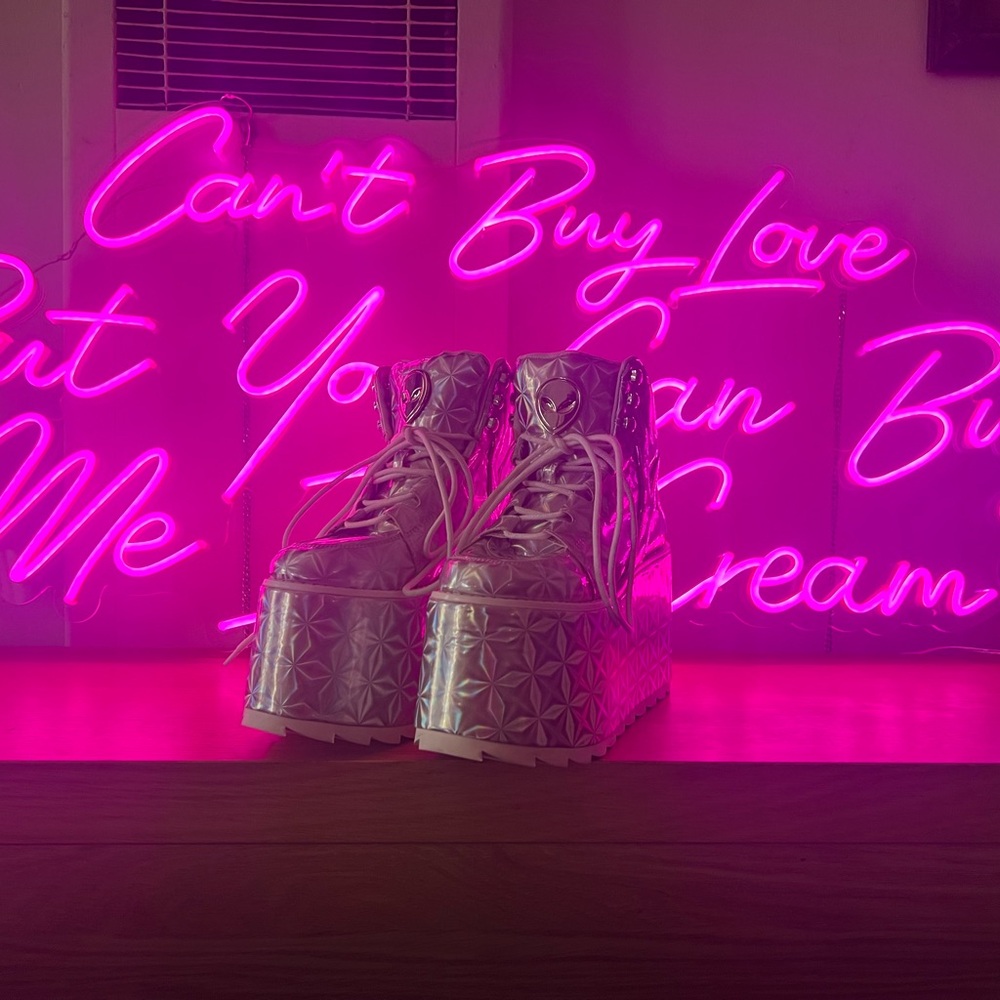 Silver Platform Ankle Boots